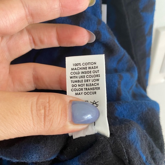 COTTON CITIZEN Santiago Bottom Down Shirt Small black and Blue - Picture 12 of 13